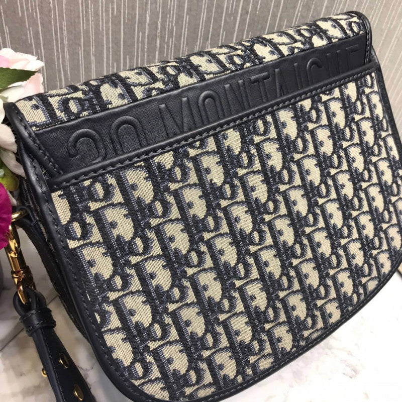 Large Bobby Bag in Blue Oblique Jacquard M9320