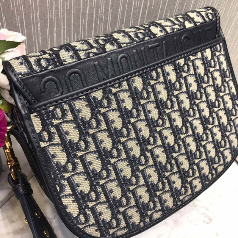 Large Bobby Bag in Blue Oblique Jacquard M9320