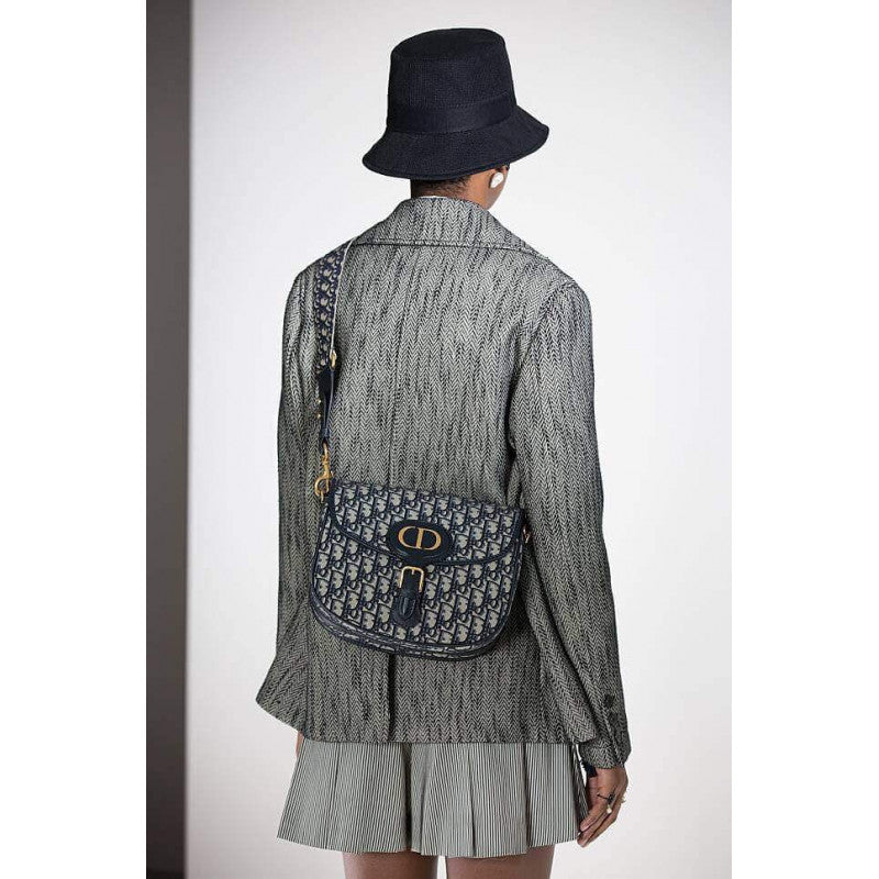 Large Bobby Bag in Blue Oblique Jacquard M9320