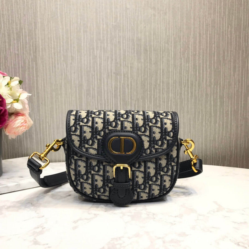 Small Bobby Bag in Blue Oblique Jacquard M9317