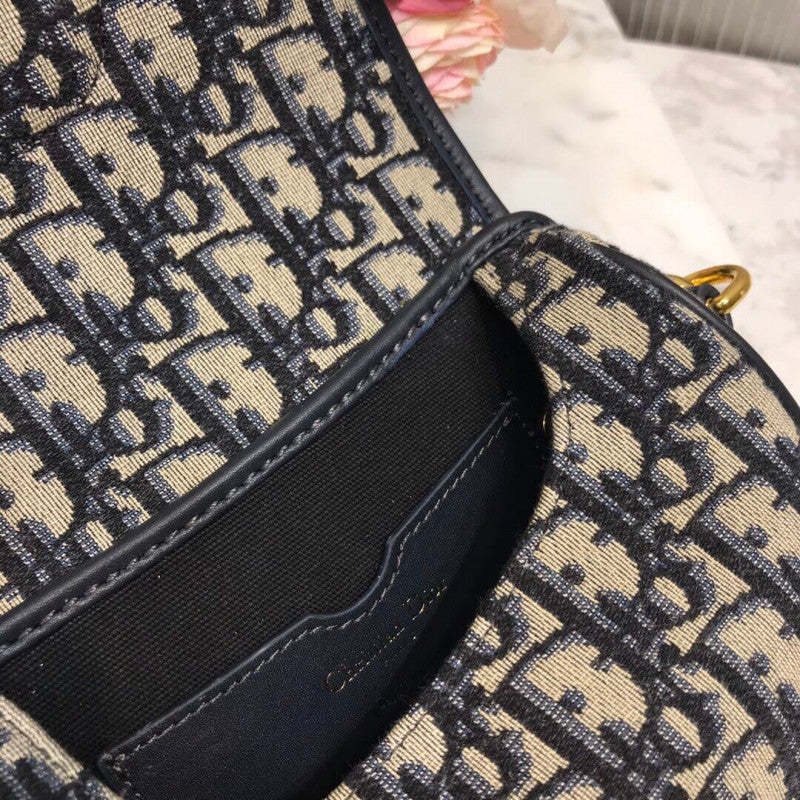 Small Bobby Bag in Blue Oblique Jacquard M9317