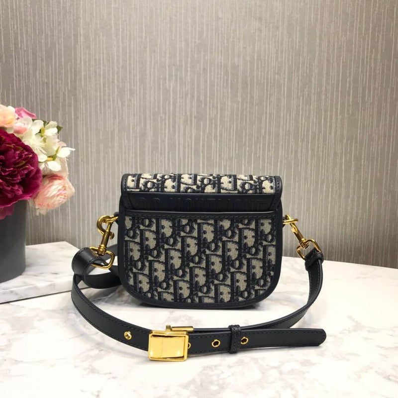 Small Bobby Bag in Blue Oblique Jacquard M9317