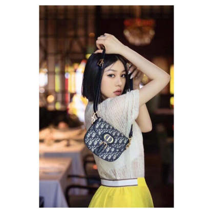 Small Bobby Bag in Blue Oblique Jacquard M9317