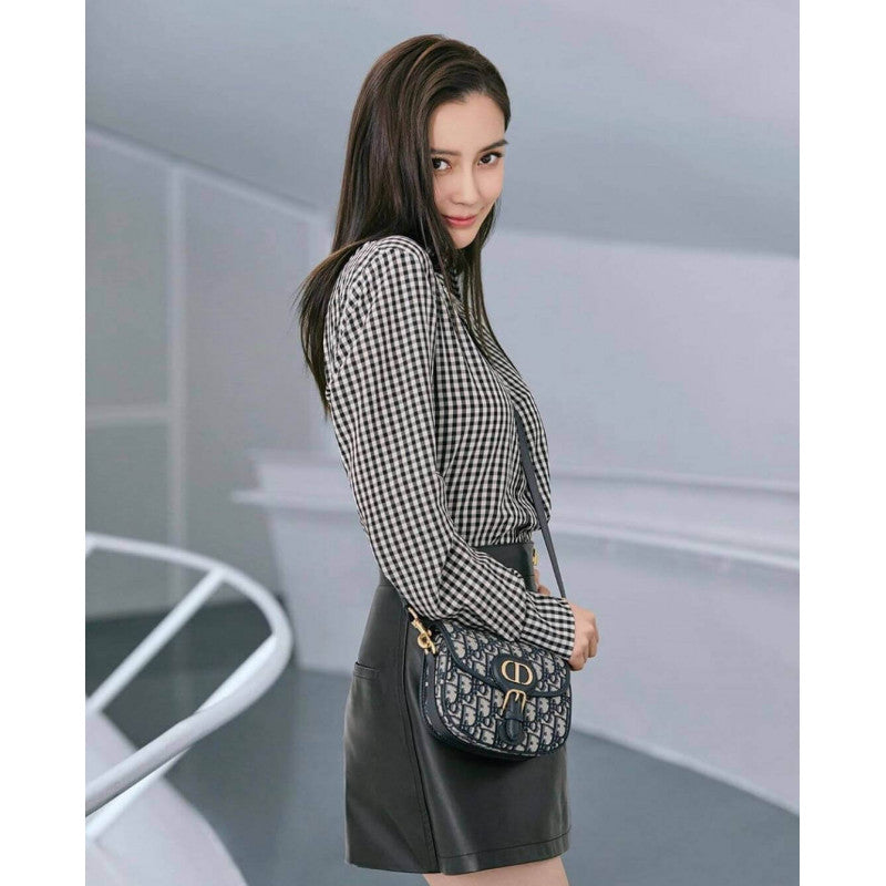 Small Bobby Bag in Blue Oblique Jacquard M9317