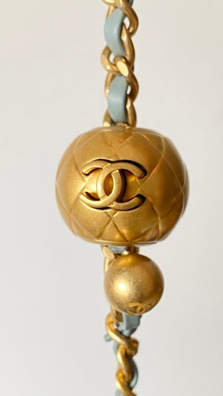 CC 25 classic flap bag 20 mini gold ball soft pastel green calfskin