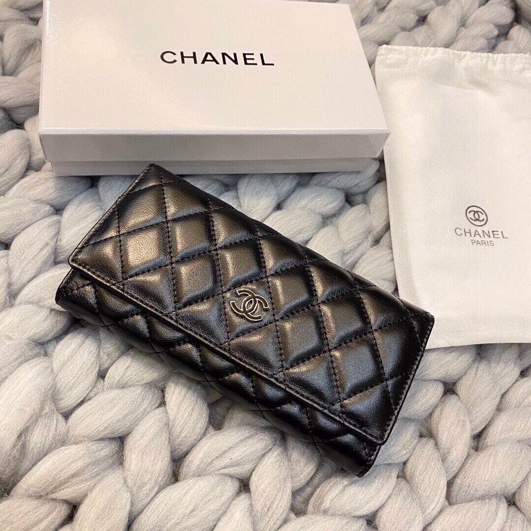 CHL LONG FLAP WALLET BLACK 19CM