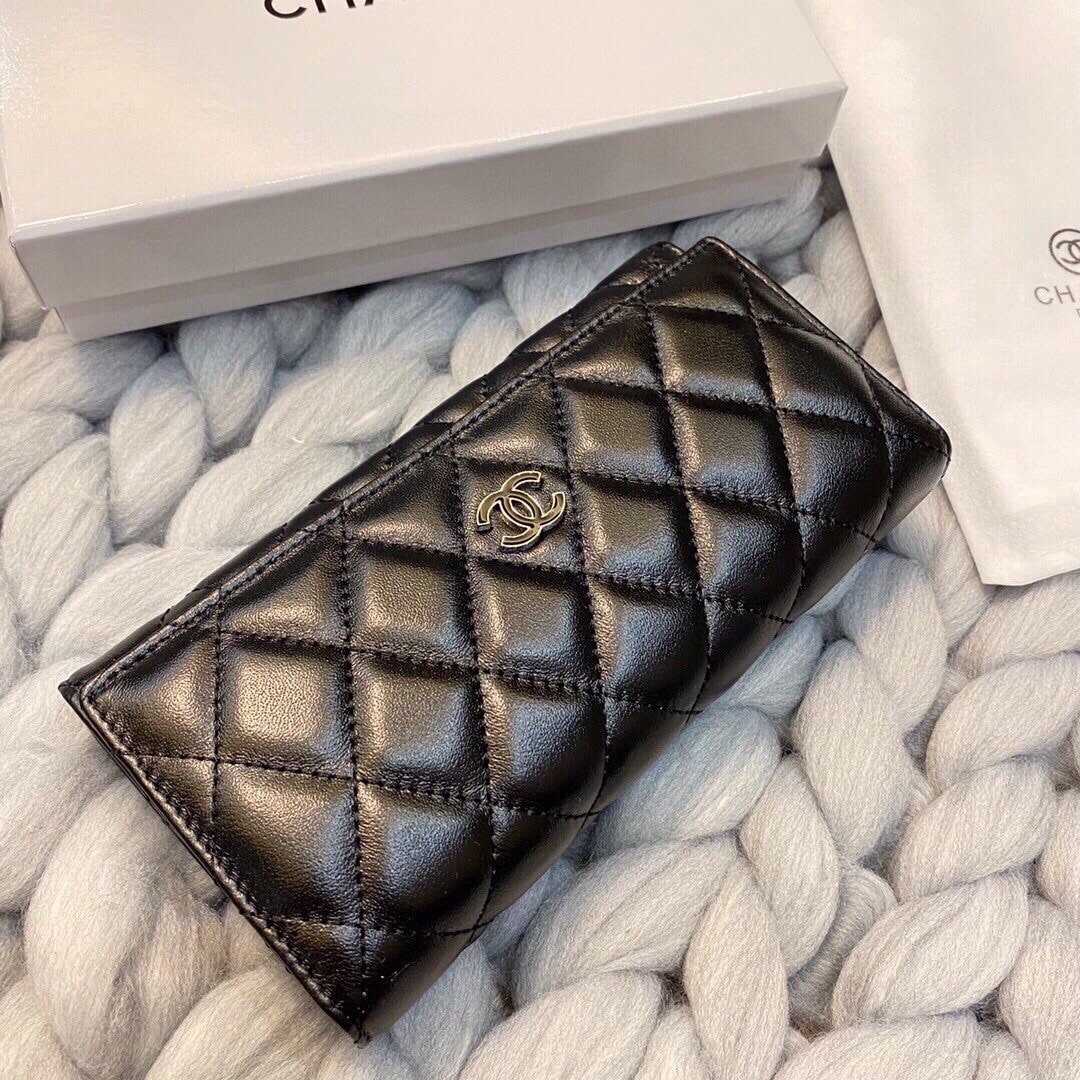 CHL LONG FLAP WALLET BLACK 19CM