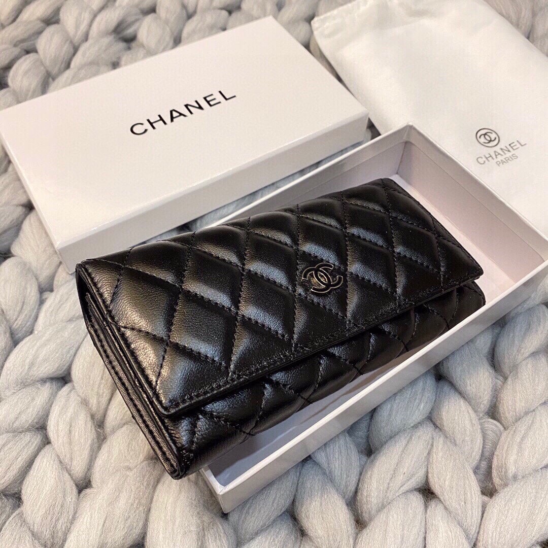 CHL LONG FLAP WALLET BLACK 19CM