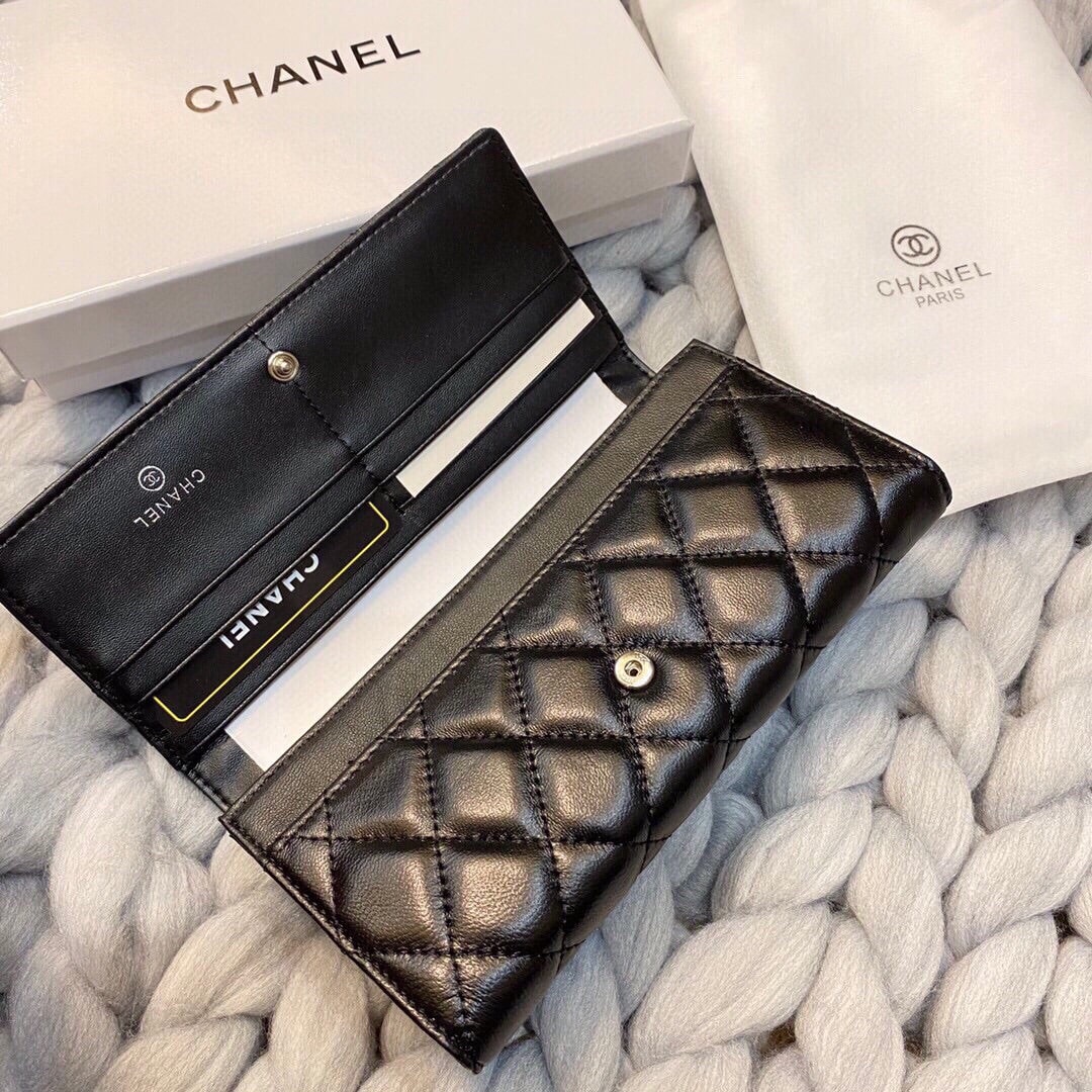 CHL LONG FLAP WALLET BLACK 19CM