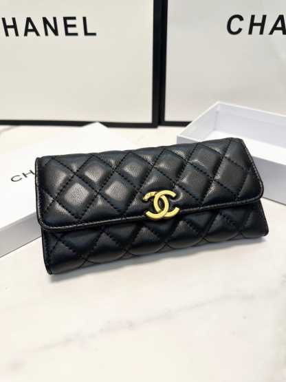 CHL LONG FLAP WALLET BLACK 19CM