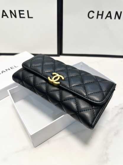 CHL LONG FLAP WALLET BLACK 19CM