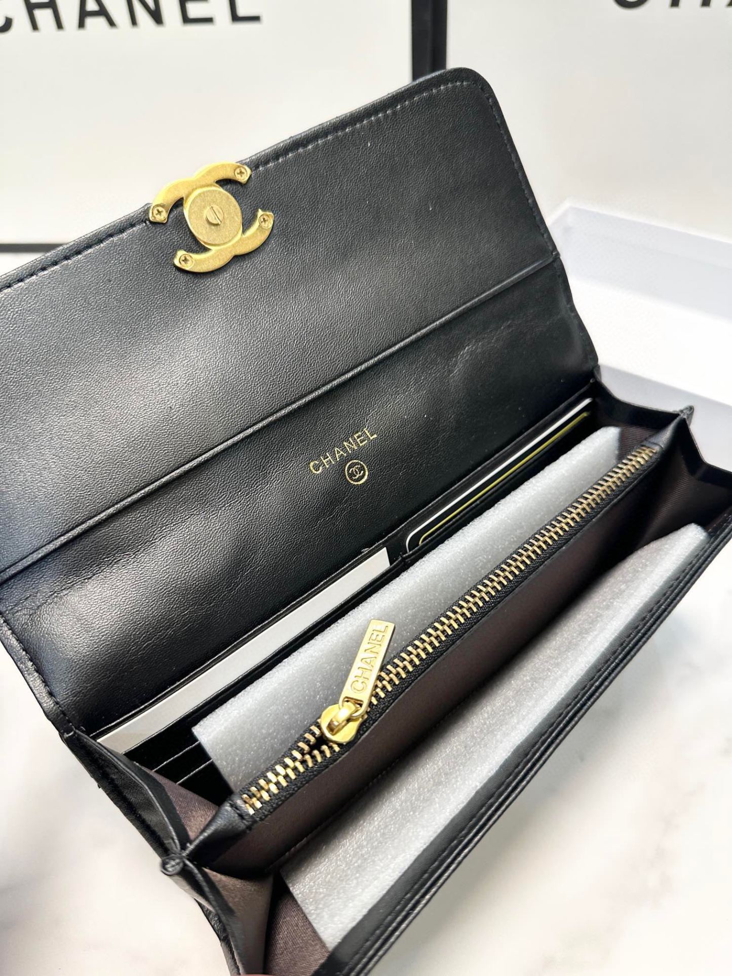 CHL LONG FLAP WALLET BLACK 19CM