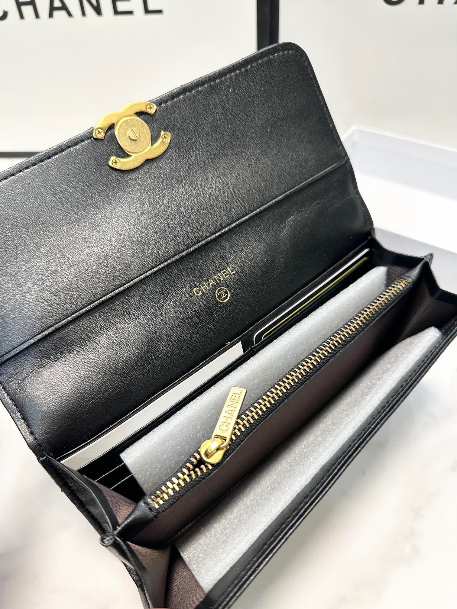 CHL LONG FLAP WALLET BLACK 19CM