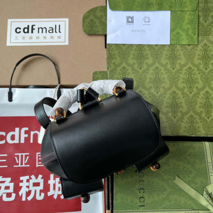 gg Bamboo Small Backpack Black For Women, Women’s Bags 8.6in/22cm gg ‎702101 UZY0T 1000