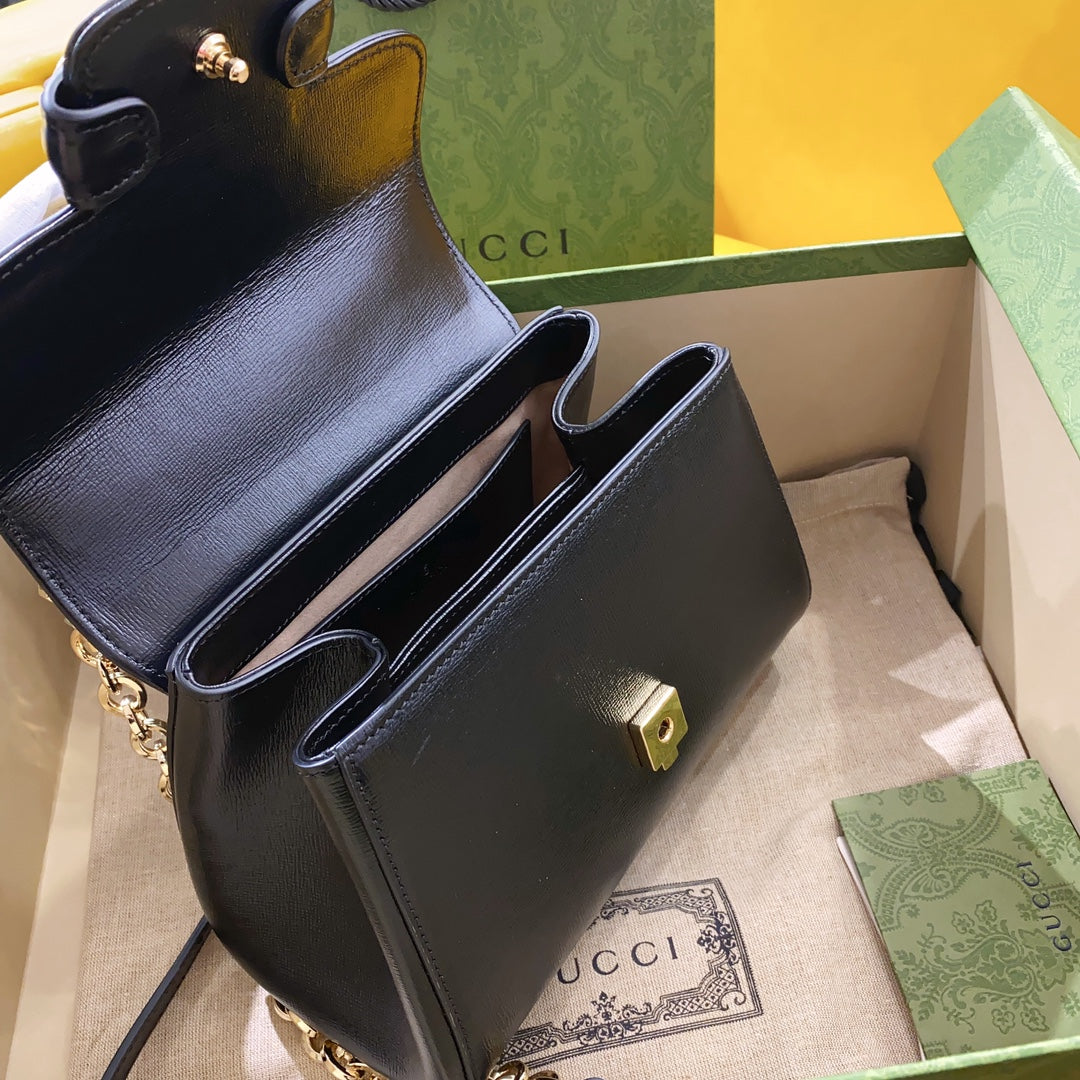 gg Horsebit 1955 Mini Bag Black For Women, Women&#8217;s Bags 8.7in/22cm gg 703848 AAA7G 1000