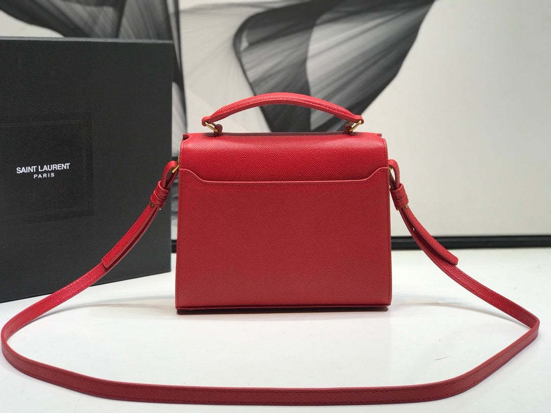 YSSL Cassandra Medium Top Handle Bag Red For Women 9.6in/24.5cm YSL  