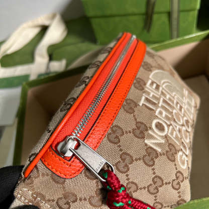 gg The North Face x gg Belt Bag Beige And Ebony Original gg Canvas For Women 8.7in/22cm 650299 GY5UN 8895
