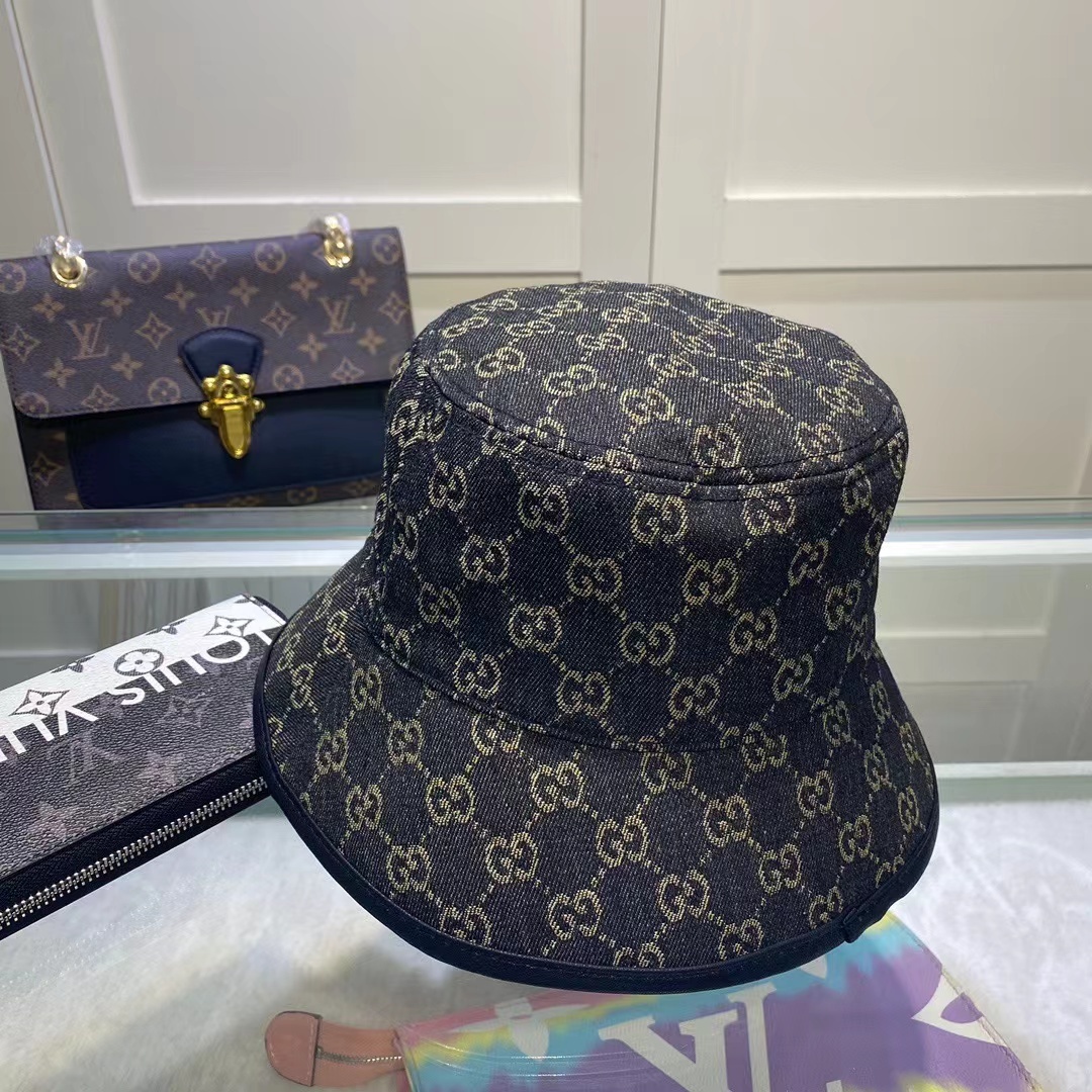 GG GG SUPREME DENIM BUCKET HAT BLACK