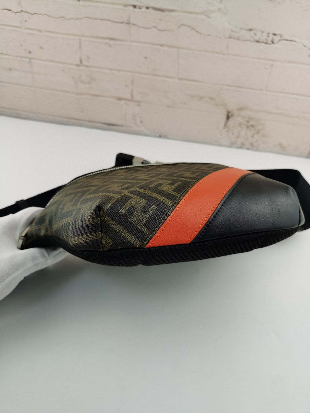 FI Belt Bag Khaki/Orange For Men, Men’s Bags 18.1in/46cm FF 7VA434