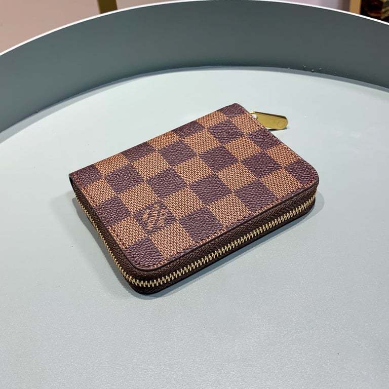 LOUIS VUITTON ZIPPY COIN PURSE DAMIER EBENE BROWN WALLET 11CM N63070