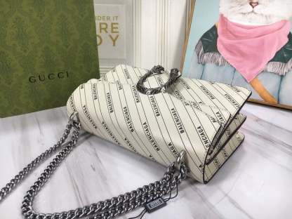 GG X BALENCIAGA THE HACKER PROJECT SMALL DIONYSUS BAG WHITE 28CM