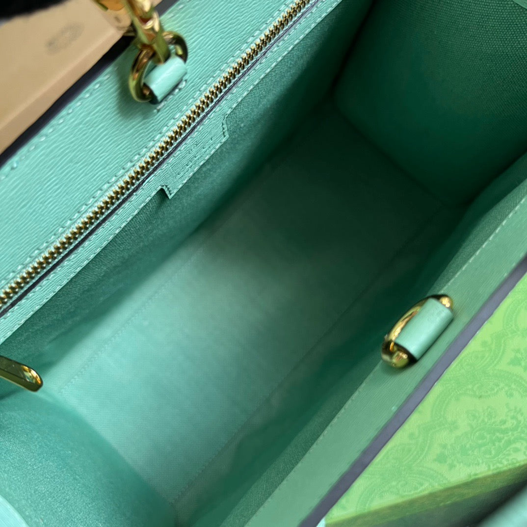 gg Bananya Print Small Tote Green For Women, Women’s Bags 12.2in/31cm gg 659983 U22AG 3067