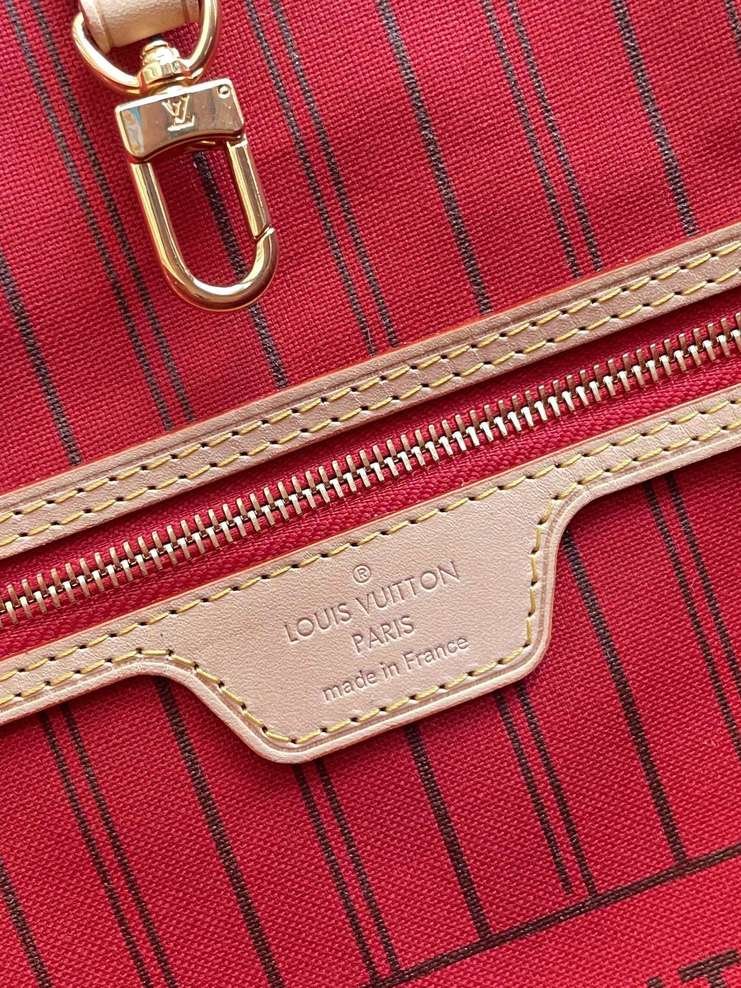 LV Neverfull MM Monogram Canvas Red For Women,  Shoulder Bags 12.6in/31cm LV M41178