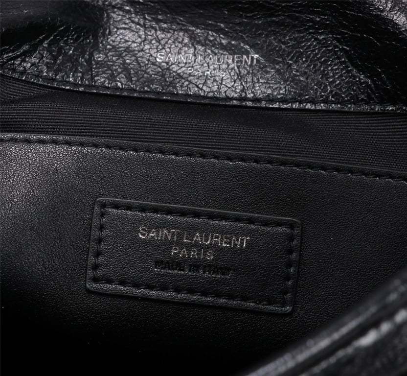 SAINT LAURENT NIKI BABY CHAIN BAG IN CRINKLED VINTAGE BLACK NOIR 21CM 6331600EN041000