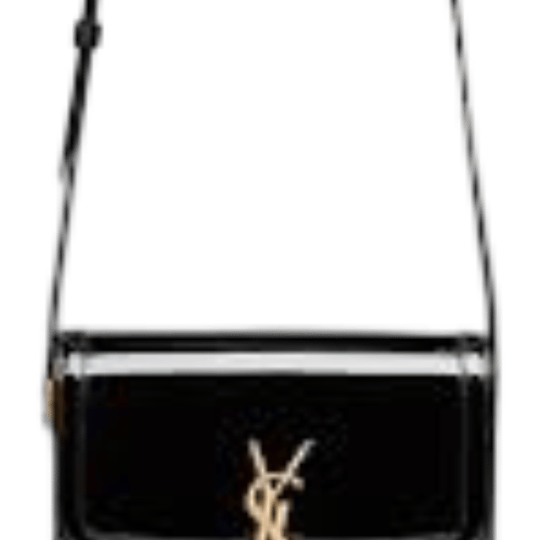 SAINT LAURENT SOLFERINO MEDIUM SATCHEL IN LACQUERED PATENT LEATHER BLACK 23CM