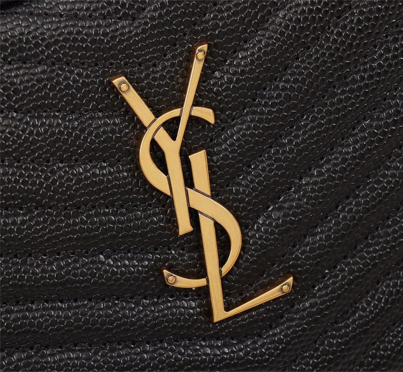 SAINT LAURENT LOU CAMERA BAG IN QUILTED LEATHER GOLD HARDWARE BLACK 18CM