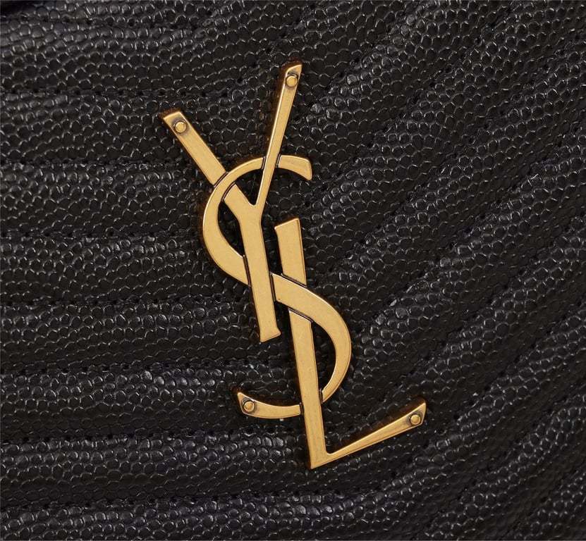 SAINT LAURENT LOU CAMERA BAG IN QUILTED LEATHER GOLD HARDWARE BLACK 18CM