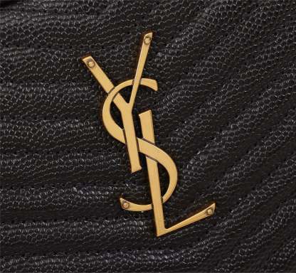 SAINT LAURENT LOU CAMERA BAG IN QUILTED LEATHER GOLD HARDWARE BLACK 18CM