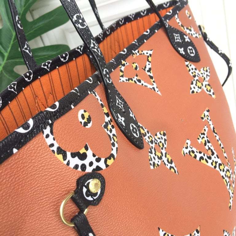 LUV NEVERFULL MM MONOGRAM GIANT JUNGLE BLACK CARAMEL