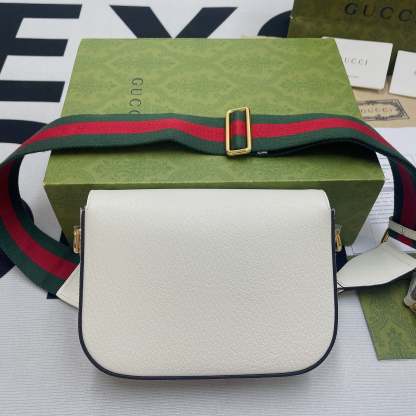 gg x Adidas Horsebit 1955 Mini Bag White For Women, Women&#8217;s Bags 8.1in/21cm gg 658574 U3ZDG 8727