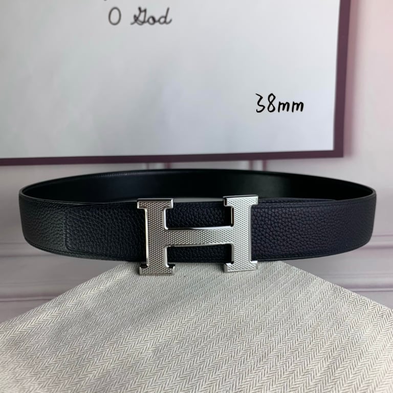 HM BELT TOGO SWIFT SILUVER BUCKLE BLACK 38MM