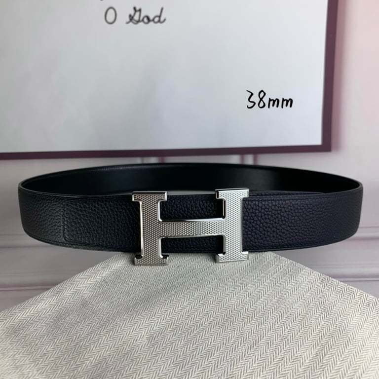 HM BELT TOGO SWIFT SILUVER BUCKLE BLACK 38MM