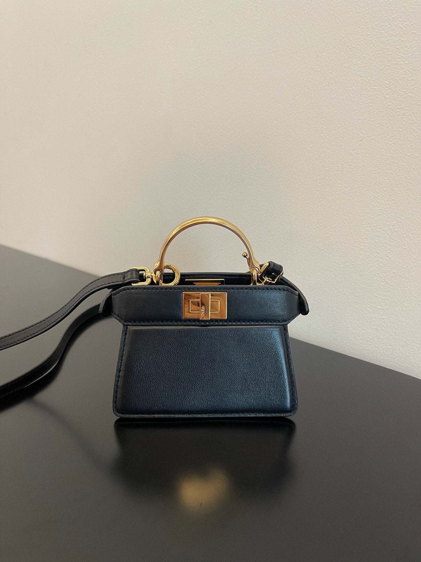 FI Peekaboo ISeeU Petite Black Micro Bag For Woman 11cm/4.5in