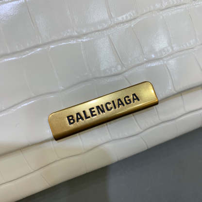 Balen Triplet Small Bag Crocodile Embossed White, For Women,  Bags 8.3in/21cm