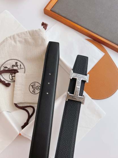 HM TOUAREG LEATHER BELT BLACK 38MM