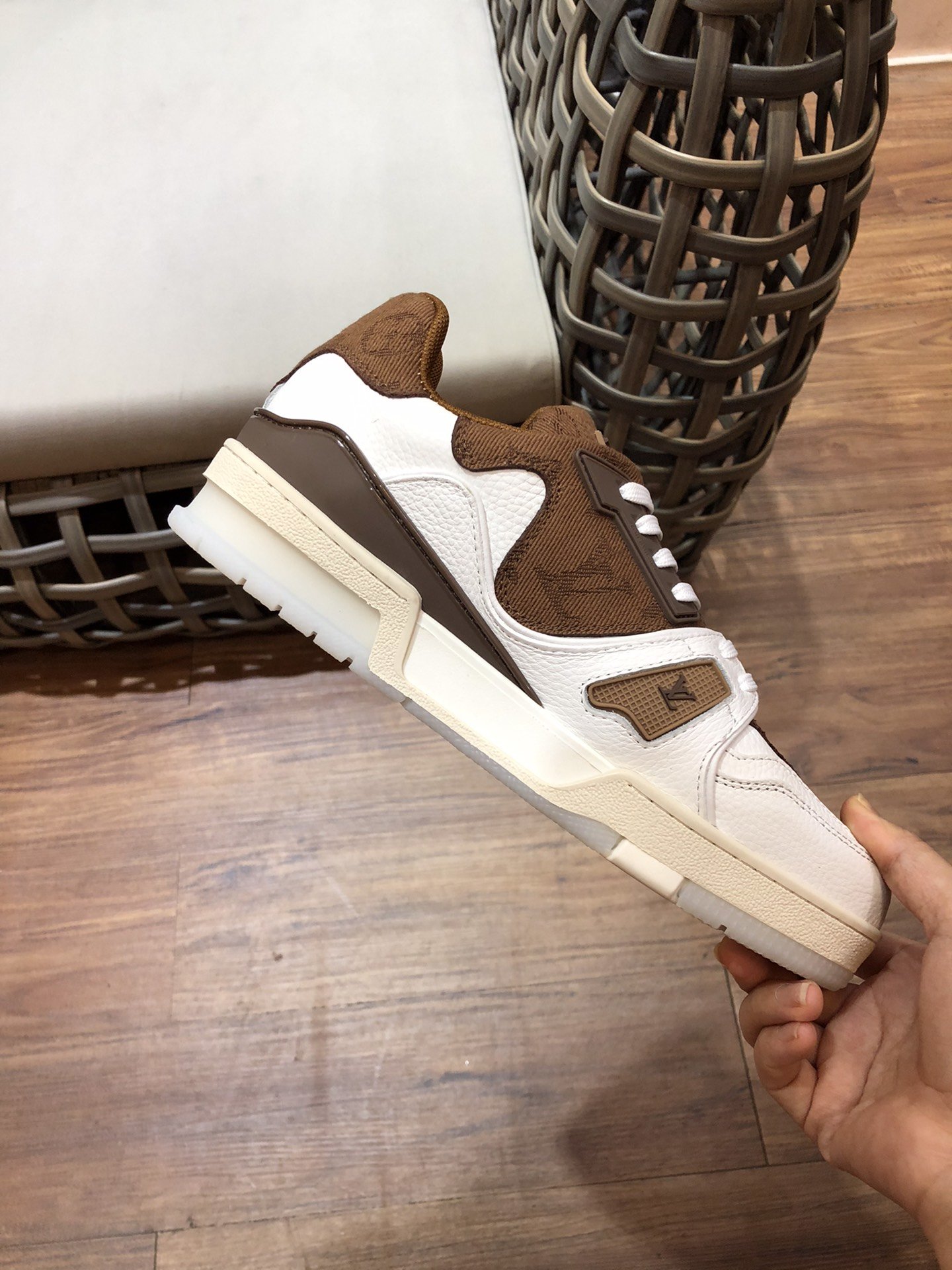 LUV TRAINER SNEAKER RUBBER MONOGRAM WHITE/BROWN VIRGIL ABLOH