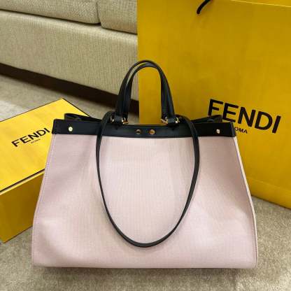 FI Peekaboo X-tote Bag Pink Canvas For Women, Women&#8217;s Handbags, Shoulder Bags 16.1in/41cm FF 8BH374