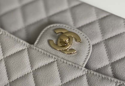 Chanel Classic Handbag 26cm Grey For Women A01112