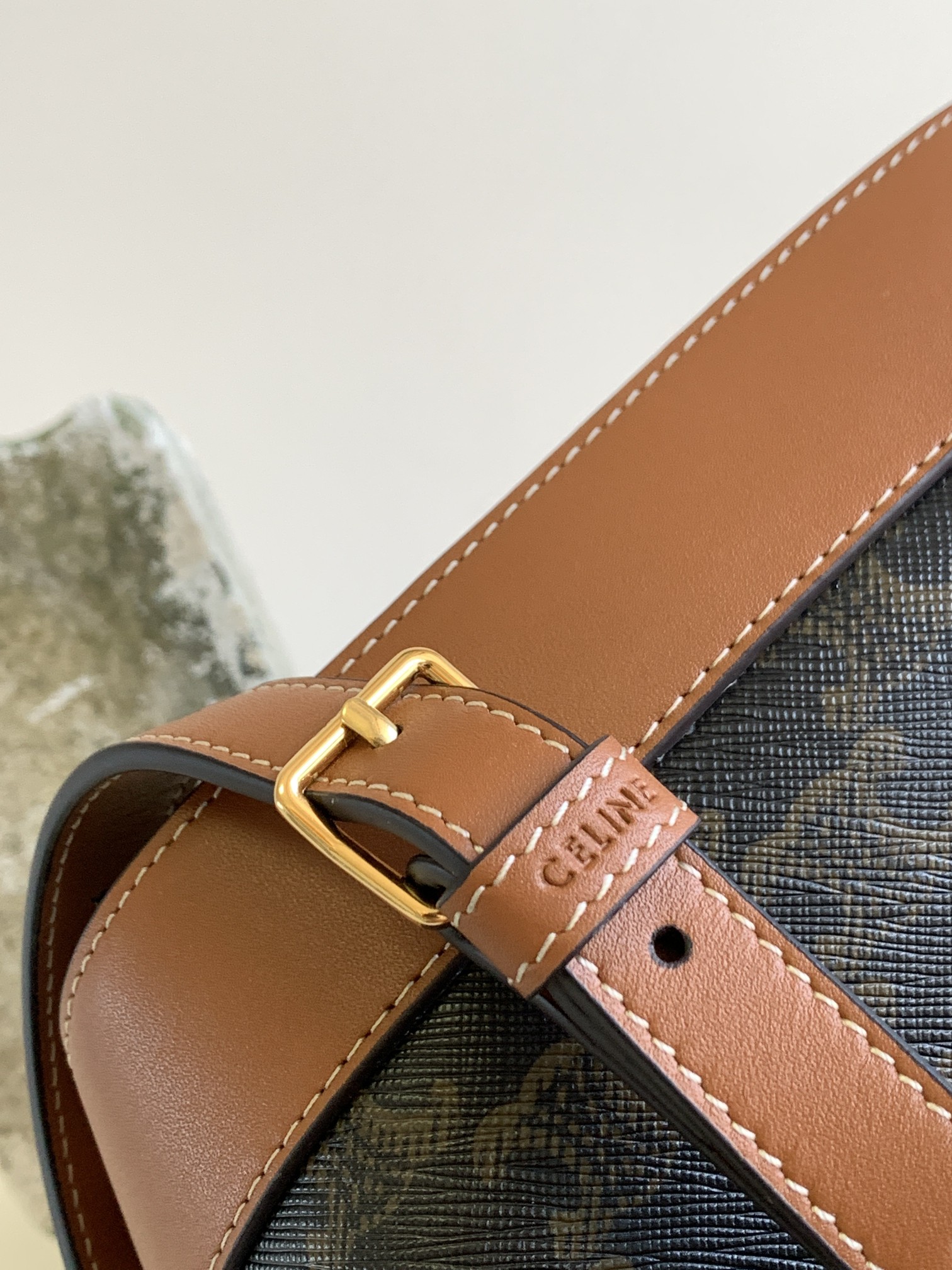 CE CUIR TRIOMPHE CANVAS AND CALFSKIN CE PRINT TAN