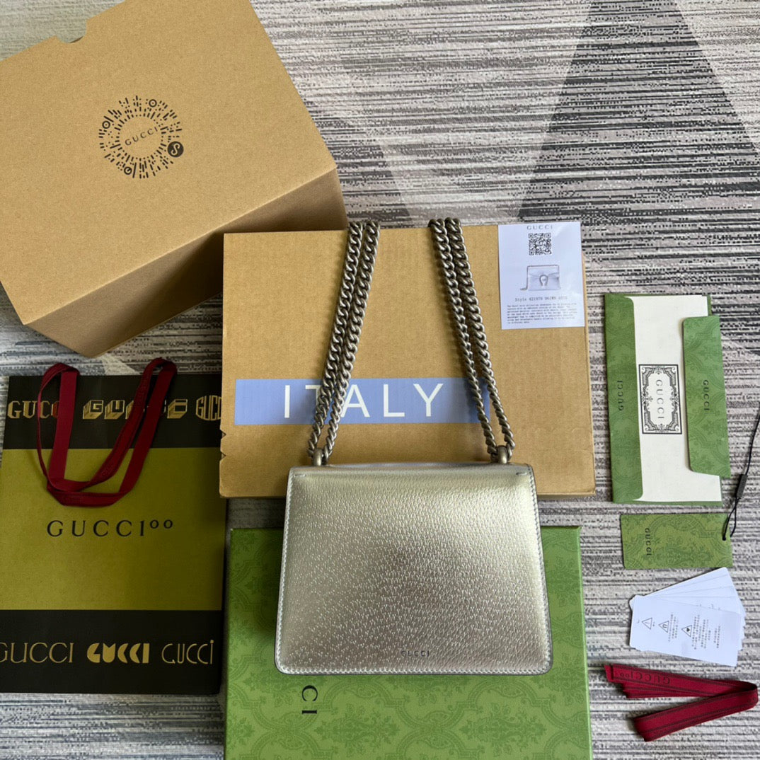 gg Dionysus Super Mini Bag Silver For Women, Women’s Bags 6.5in/17cm gg 476432 1TRBN 8173