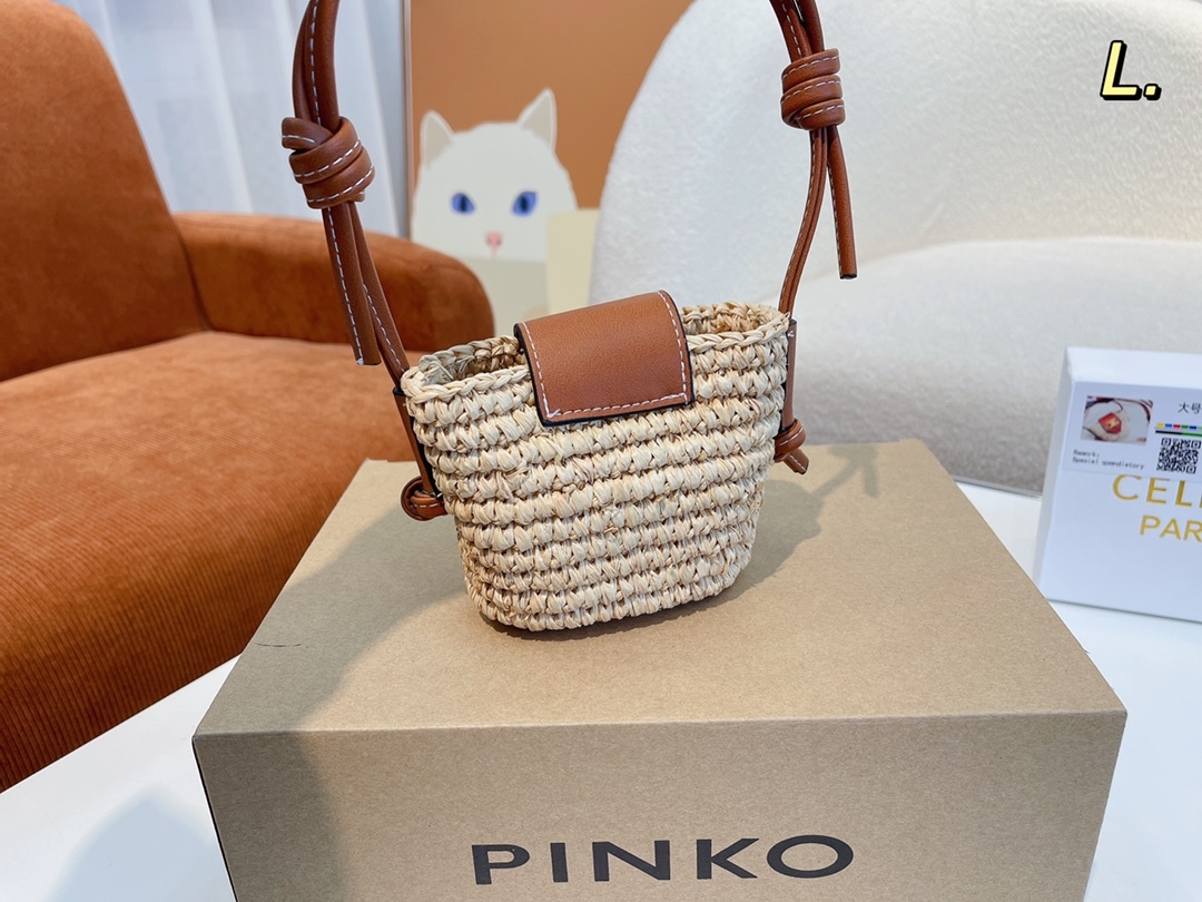 CE CROSSBODY AIRPODS PANIER IN RAFFIA AND CALFSKIN TAN 11CM