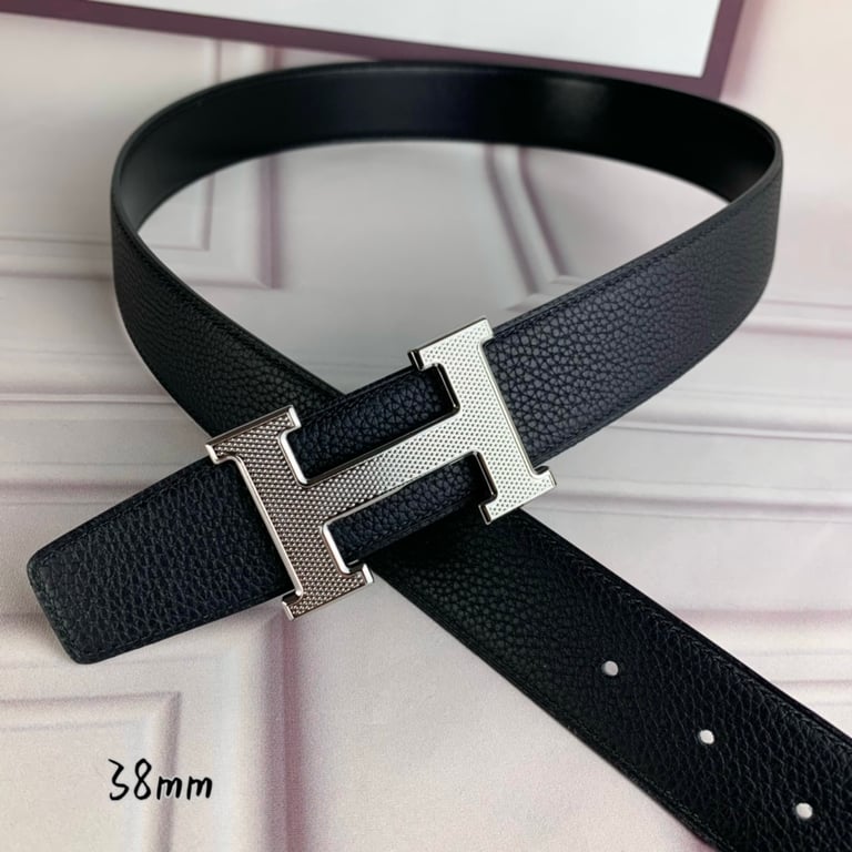 HM BELT TOGO SWIFT SILUVER BUCKLE BLACK 38MM