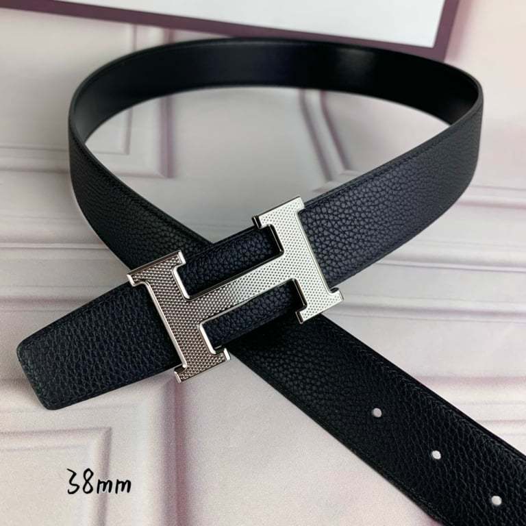 HM BELT TOGO SWIFT SILUVER BUCKLE BLACK 38MM