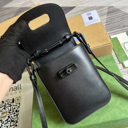 gg Bamboo Mini Handbag Black For Women, Women&#8217;s Bags 6.2in/16cm gg