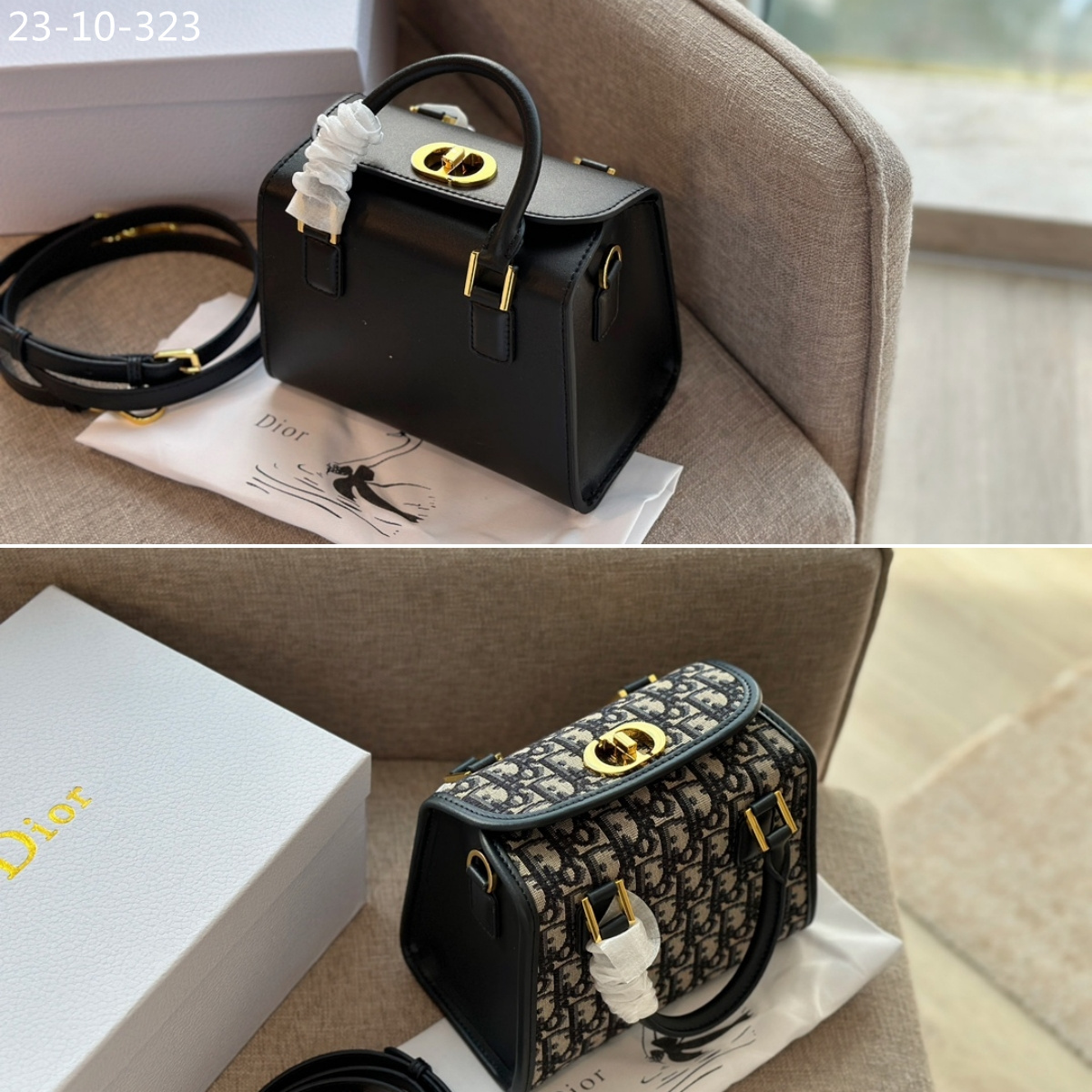 DOR SMALL BOSTON BAG BLACK 20CM M8671UBEQ M900