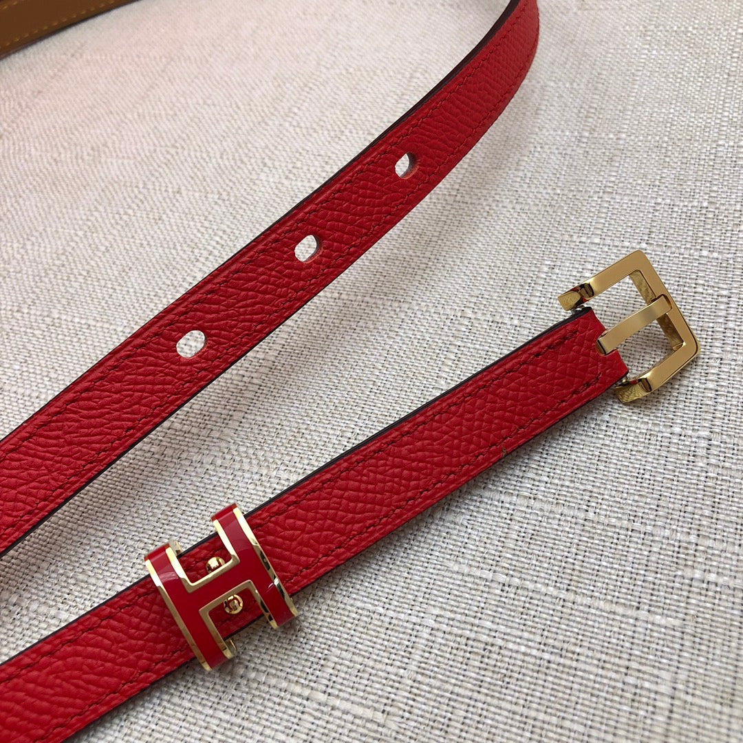 HM LEATHER  BELTS POP H RED 15MM